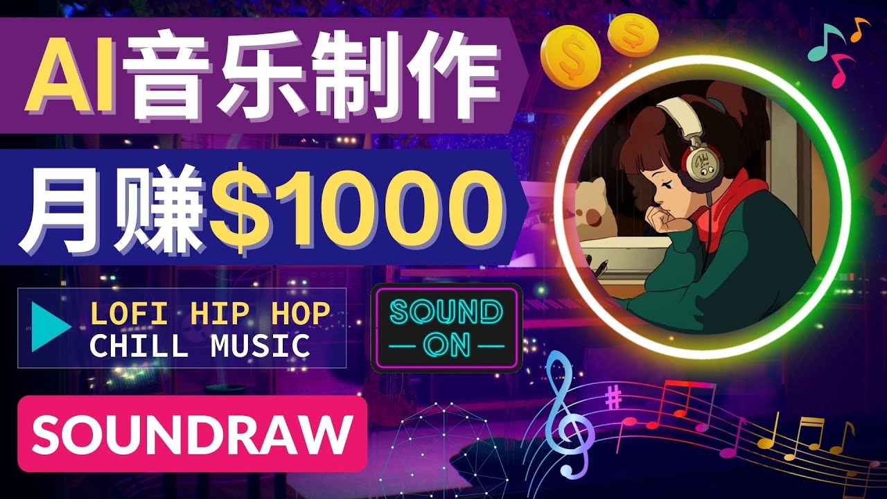 无需任何音乐基础： 使用AI软件制作Lofi Hip Hop Chill Music 月赚1000美元  第1张